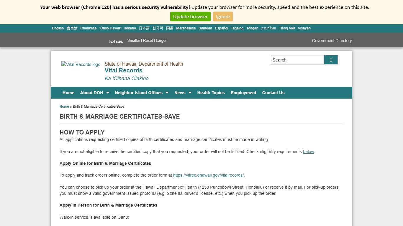 Vital Records | Birth & Marriage Certificates-Save